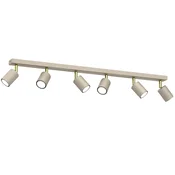 Trak 6 premičnih reflektorjev, kremno zlata barva, 6xGU10 8W, Striper Luminex