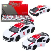 slomart LEAN TOYS beli športni avto 1:43, pull back, luči, zvok