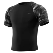 Li-Ning Muška majica za kupanje 8021, Kratak rukav, Crna