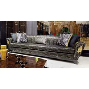Casa Padrino luxury sofa black/gold 280 x 77 x H. 94 cm - Living room sofa - Hotel sofa - Living room furniture - Hotel furniture - Luxury furniture - Living room furniture