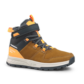 Cipele za planinarenje SH100 tople kožnate vodootporne s cicak-trakom djecje