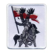 shumee Našitek Poljska/Poljski huzarji vitez in konj - Magnetna podlaga - Vezen našitek/značka/emblem