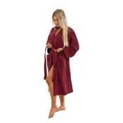 Interkontakt Ženski bombažni kopalni plašč model KIMONO 04 Bordeaux