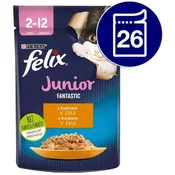 Felix hrana za mačke Fantastic Junior s piščancem v želeju, 26 x 85 g