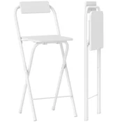 HOMCOM HOMCOM barski stol MDF, jeklo 37D x 45Š x 87V cm Bel, (5000242643)