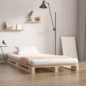 shumee vidaXL Postelja iz palet 90x190 cm masivni borov les