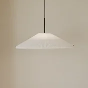 New Works LED viseče svetilo Nebra, O 70 cm, belo, prilagodljivo - Dnevna soba/jedilnica - Dizajn - bela, črna - Tkanine/tekstil