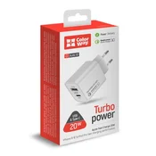 COLORWAY USB adapter za punjac, (Type-C PD + USB QC3.0) (20W) V2 bijeli