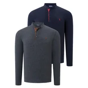 DOUBLE SET V4009 DEWBERRY MENS SWEATSHIRT-NAVY - ANTHRACITE