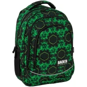 Školski ruksak Back Up X - Green Molecules, s 2 odjeljka