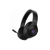 Lorgar Noah 701, gaming headset with microphone, 2.4G+ BT 5.0 Realtek 8763, battery 1000mAh, type-C charging cable 0.8m, audio cable 1.5m, size:195*185*80mm, 0.28kg. Black
