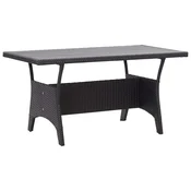 Vidaxl Vrtna miza črna 120x70x66 cm poli ratan