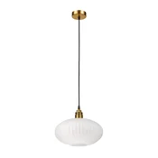Luster na sajli HECTOR 1xE27/15W/230V bela/mesing, prečnik 30 cm