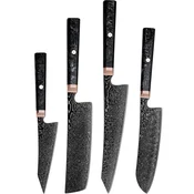 Set damaškovih kuhinjskih noževa RY-38068 - ČRNa KP38068