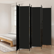 vidaXL Paravan 6-delni črn 300x220 cm blago
