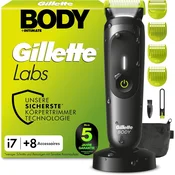 Gillette Gillette Labs i7 Body + Intimate moški brivnik, črn/zelen