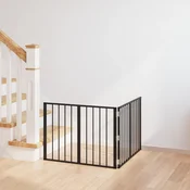 Vrata za pse 2 pcs Crna 80 x 60 cm Cinkani celik
