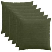 vidaXL Prevleka za blazino 6 pcs HEERLEN Zelena 70 x 70 cm korduroy