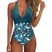 FEOYA Ženske dvodelne kopalke – Halter top in mrežasti dizajn - Enodelne V2, XL