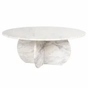 Casa Padrino luxury marble coffee table white A 90 cm - Luxury living room furniture