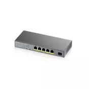Zyxel GS1350-6HP-EU0101F mrežno stikalo Upravljano L2 Gigabit Ethernet (10/100/1000) Power over Ethernet (PoE) Siva