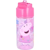 Stor Plastenka z izvlečno slamico PEPPA PIG, prozorna, Tritan, 430ml, 13936