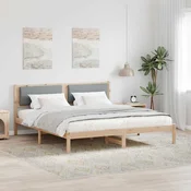 Krevetna konstrukcija s uzglavljem Svijetlo siva 200 x 200 cm