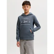 Jack & Jones Junior Majica temno modra/dimno-siva/bela