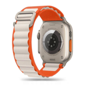 Pašček za uro Apple Watch 4/5/ 6/7/8/SE/Ultra (42/44/45/49 mm) - oranžno bel