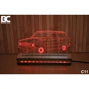 Black Cut 3D Lampa Crvena