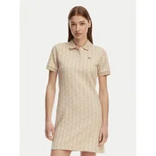 Lacoste Vsakodnevna obleka EF2655 Svetlo bež Slim Fit