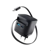 Intenso Punjac Power adapter w65acic gan black, Kucni, Type c kabel, Brzi, 1xusb-a, 1xusb-c, 65W, Crni