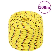 Vidaxl Vrv za čoln rumena 14 mm 100 m polipropilen