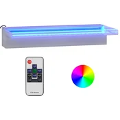 Vidaxl Slap za bazen z RGB LED lučmi nerjaveče jeklo 45 cm