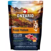 Ontario Puppy Medium Jagnjetina in rjavi riž 0,1 kg