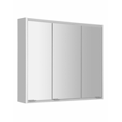 Omarica z ogledalom BATU, 2 x svetilka LED, 80 x 71 x 15 cm, bela - Bela - MDF/laminat - LED - Svetila - LED