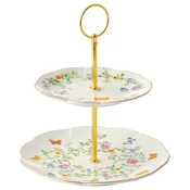 2-tier cakes serving stand, porcelain, 16 / 21 cm, Dancing Butterflie