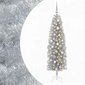 Vidaxl Umetno ozko božično drevesce z božično kroglico 240 cm 300 LED