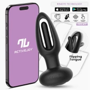 InToYou App Series Zack Flipping Tongue Vibrating Anal Plug with App Black