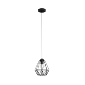 Lestenec na vrvici BERGEN 1xE27/60W/230V črna
