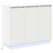 Vidaxl LED bočni predalnik Bela 90 x 32 x 75 cm Konstruiran les