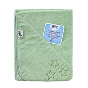 XKKO Organic BIO bombažna frotirna brisača s kapuco 90x90 - Mint Stars