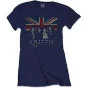 Queen Vintage Union Jack Navy Blue L Ženske Majica