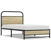 Vidaxl Posteljni okvir brez vzmetnice 107x203 cm sonoma inž. les