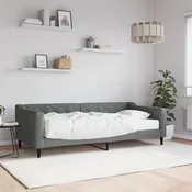 Greatstore Dnevna postelja z vzmetnico temno siva 90x200 cm blago