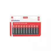 Baterije, alkalne AA, 10 komada, VERBATIM Premium 49875