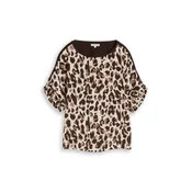 TOM TAILOR Bluza kremna / rjava / svetlo rjava