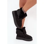 BIG STAR SHOES Womens Snow Boots On Platform With Fur And Lacing Big Star