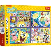 Trefl - Puzzle 4x250 Nori svet Spongeboba - 250 kosov