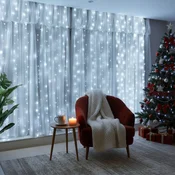 LED božična zavesa 3x2 m 200 mikro lučk USB kaveljčki za daljinsko upravljanje hladno bela